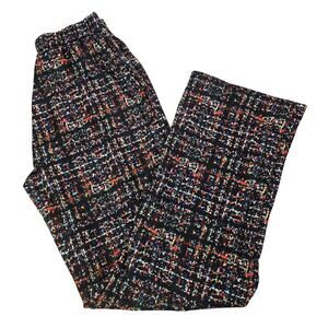 SHEIN Wide Leg High Rise Pants trousers M  Multicolor Tweed Print 32 Inseam